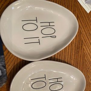Rae Dunn egg shaped plates